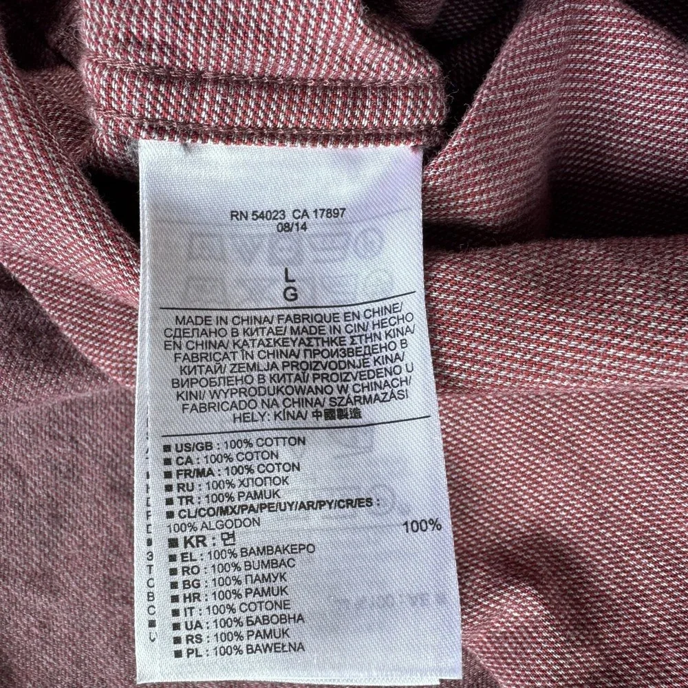 BANANA REPUBLIC Luxe Flannel Slim Fit Shirt Mens Large Red